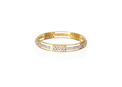 2 Tone Plated | CZ Studded Bangles